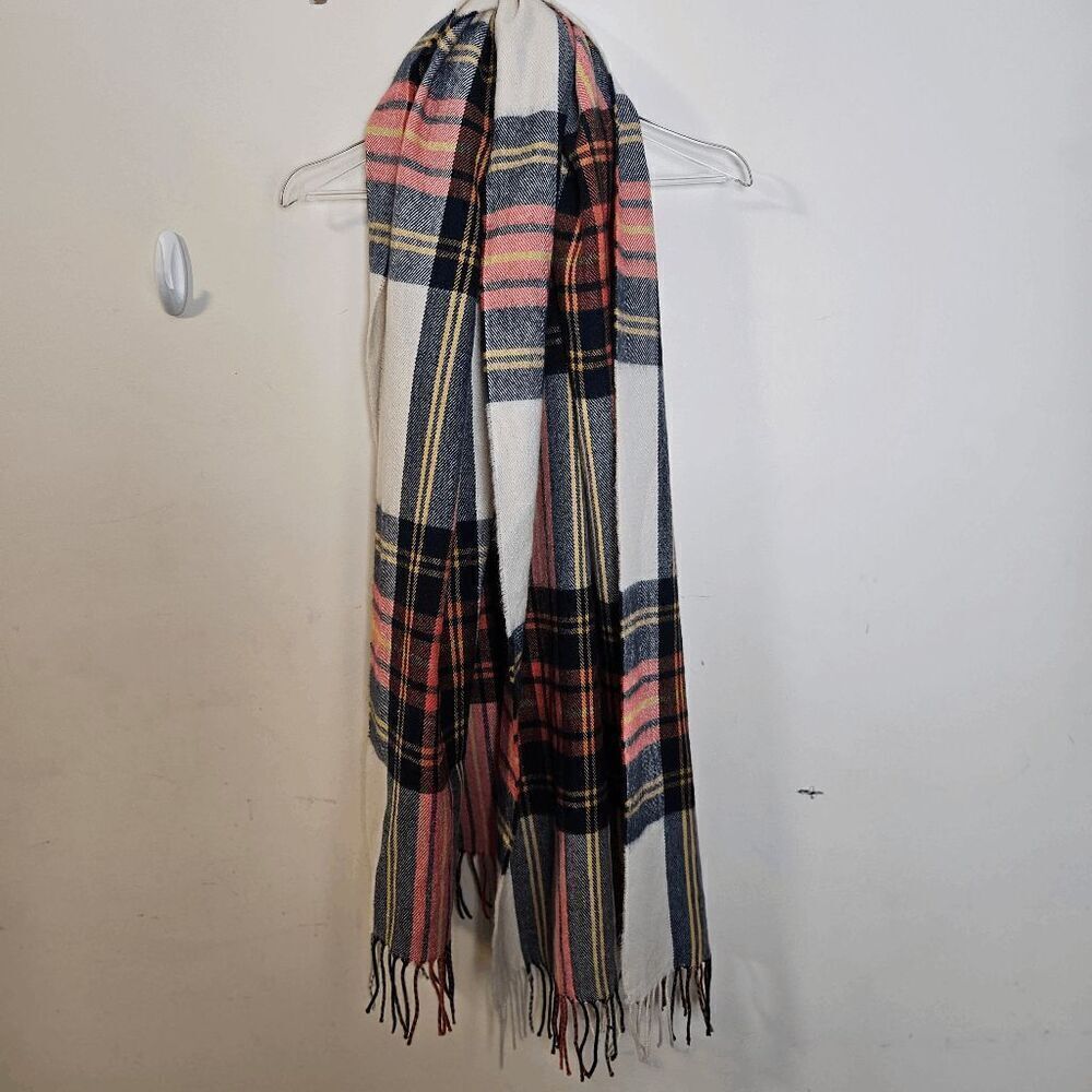 J. Crew Classic Plaid Wrap Blanket Scarf H2853 Women's Multicolor One Size